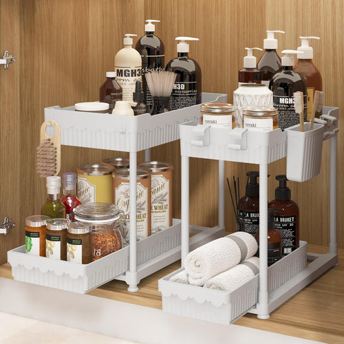 Everyday Ease Co. 2-Pack Under Sink Organizer 2-Tier Multi-Use Organizer