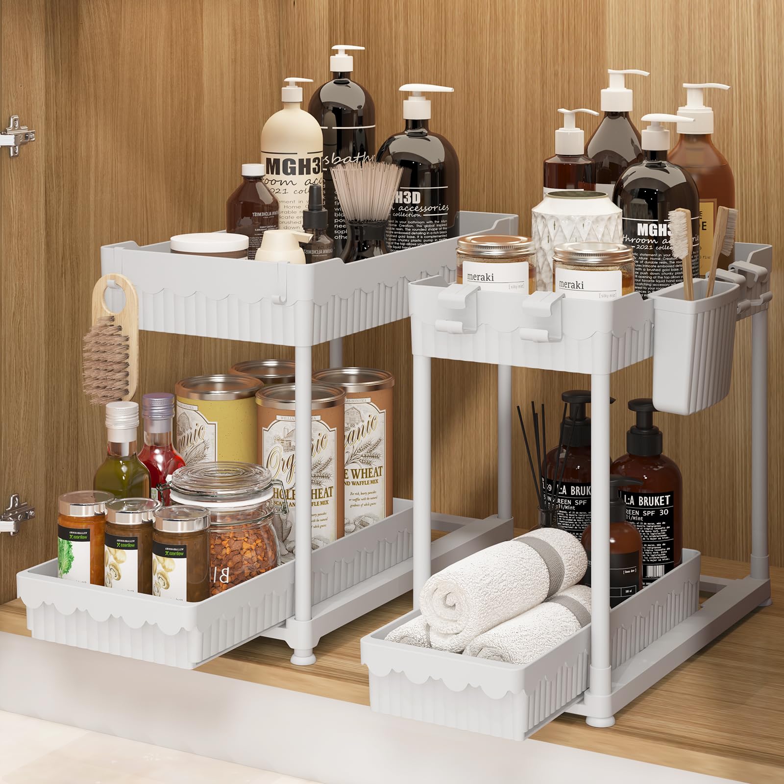 Everyday Ease Co. 2-Pack Under Sink Organizer 2-Tier Multi-Use Organizer